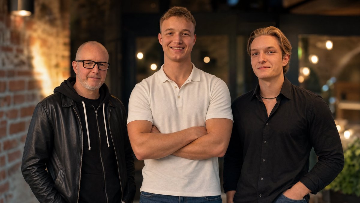 Alexander Flögel mit seinen Söhnen Miro und Mitja